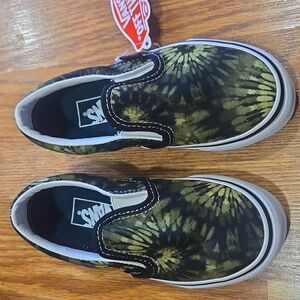 Vans Kids Green and Black Tie-Dye Sneakers